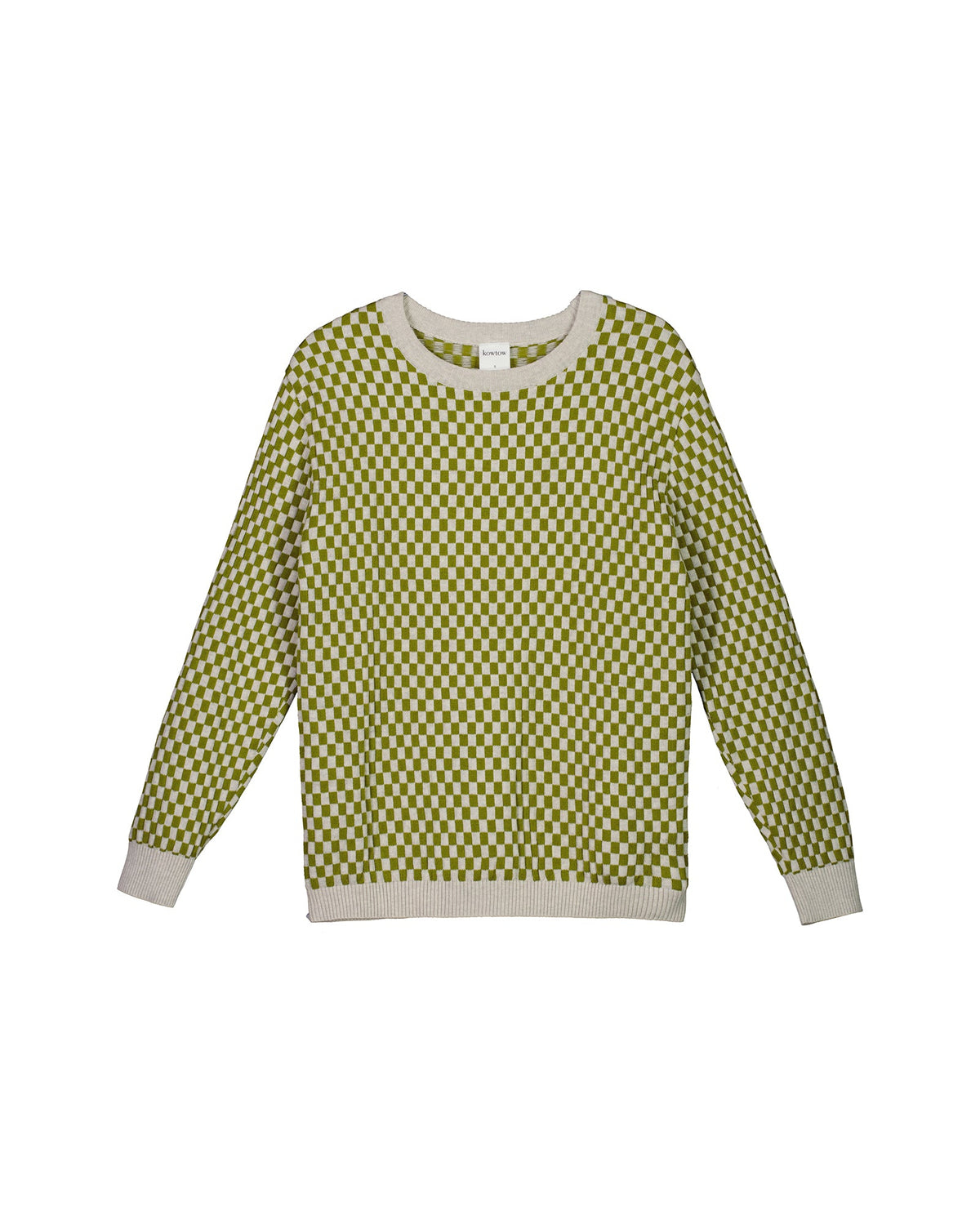 Checkerboard Knit Crew