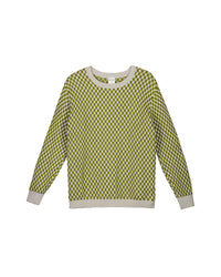 Checkerboard Knit Crew
