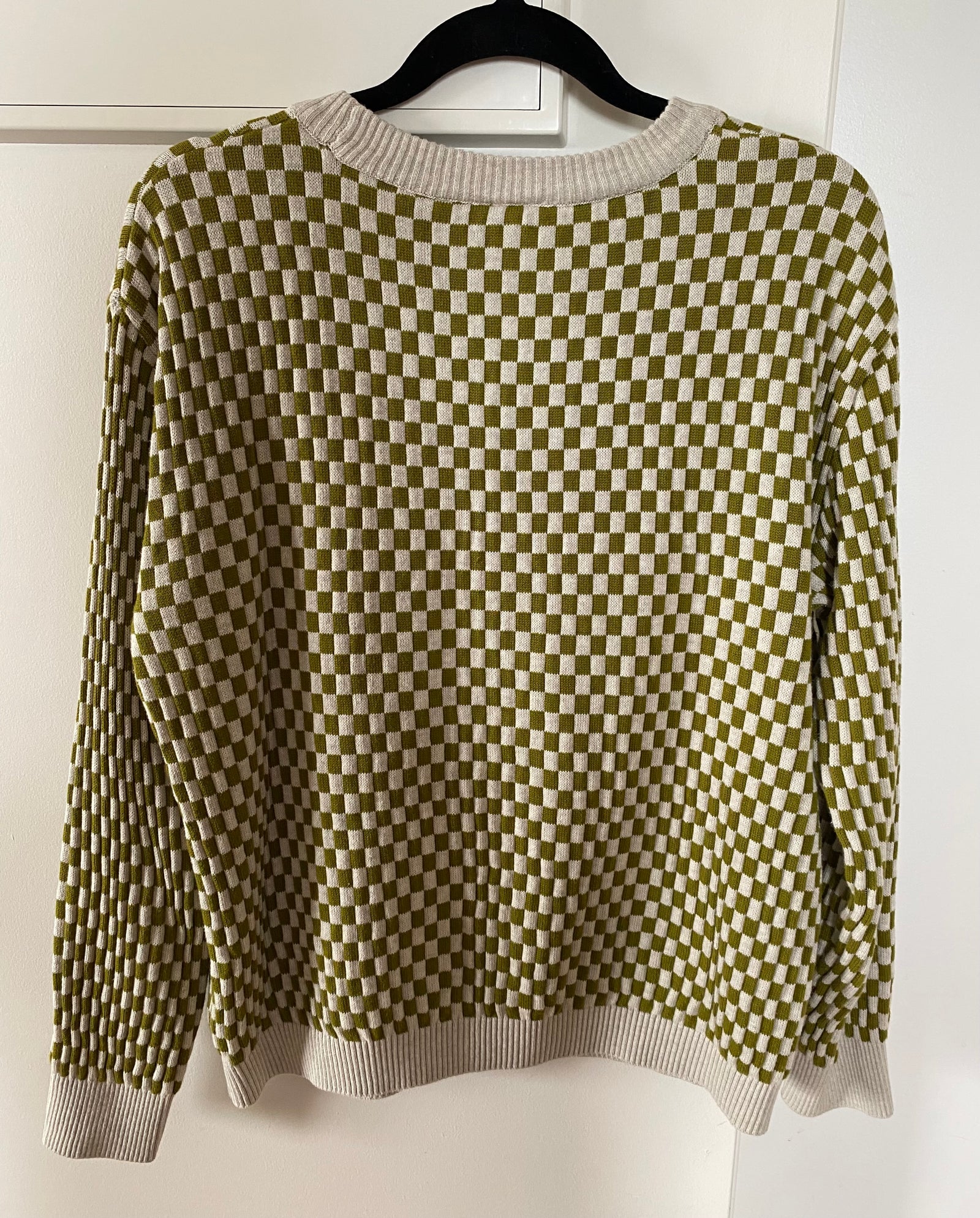 Checkerboard Knit Crew
