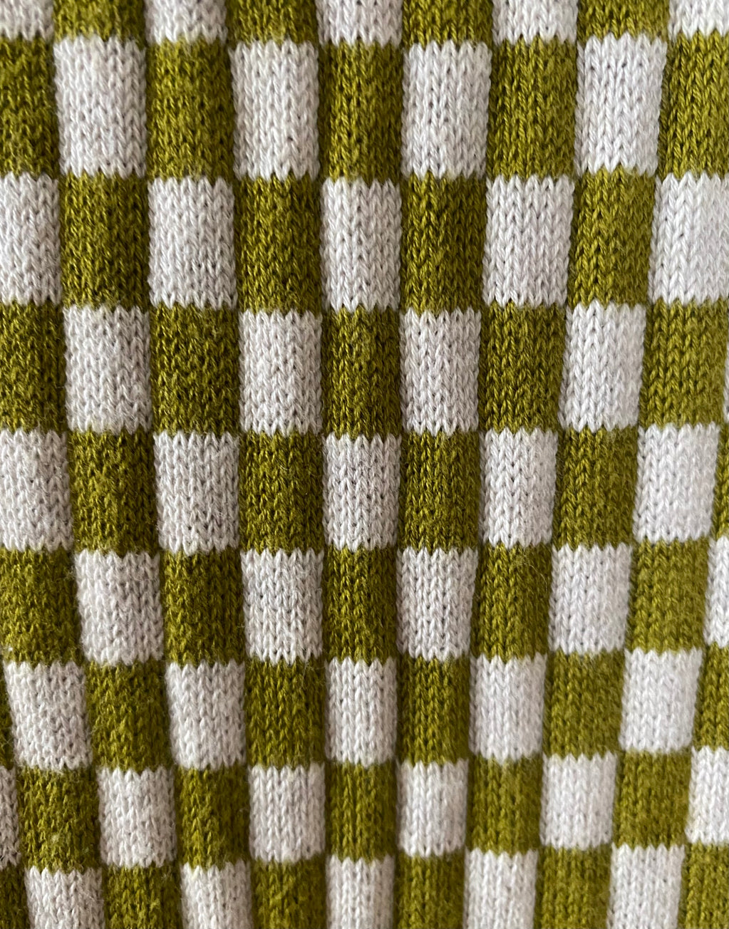 Checkerboard Knit Crew