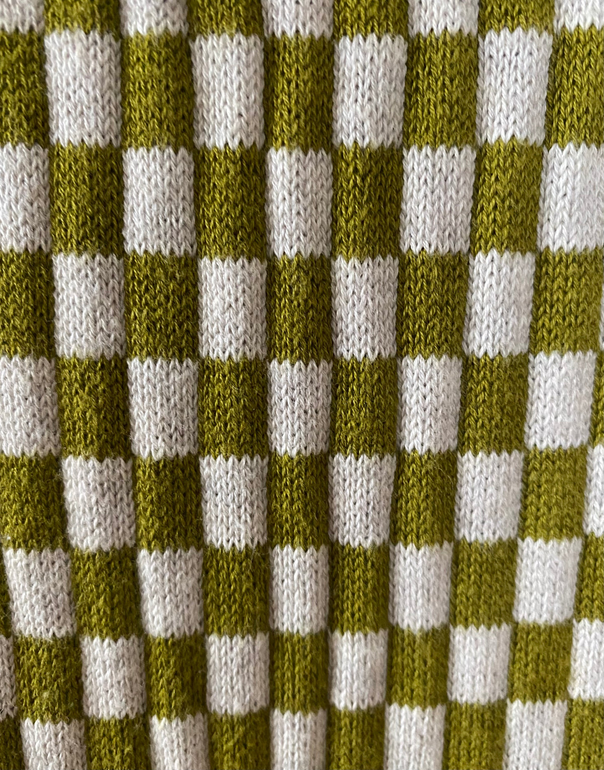 Checkerboard Knit Crew