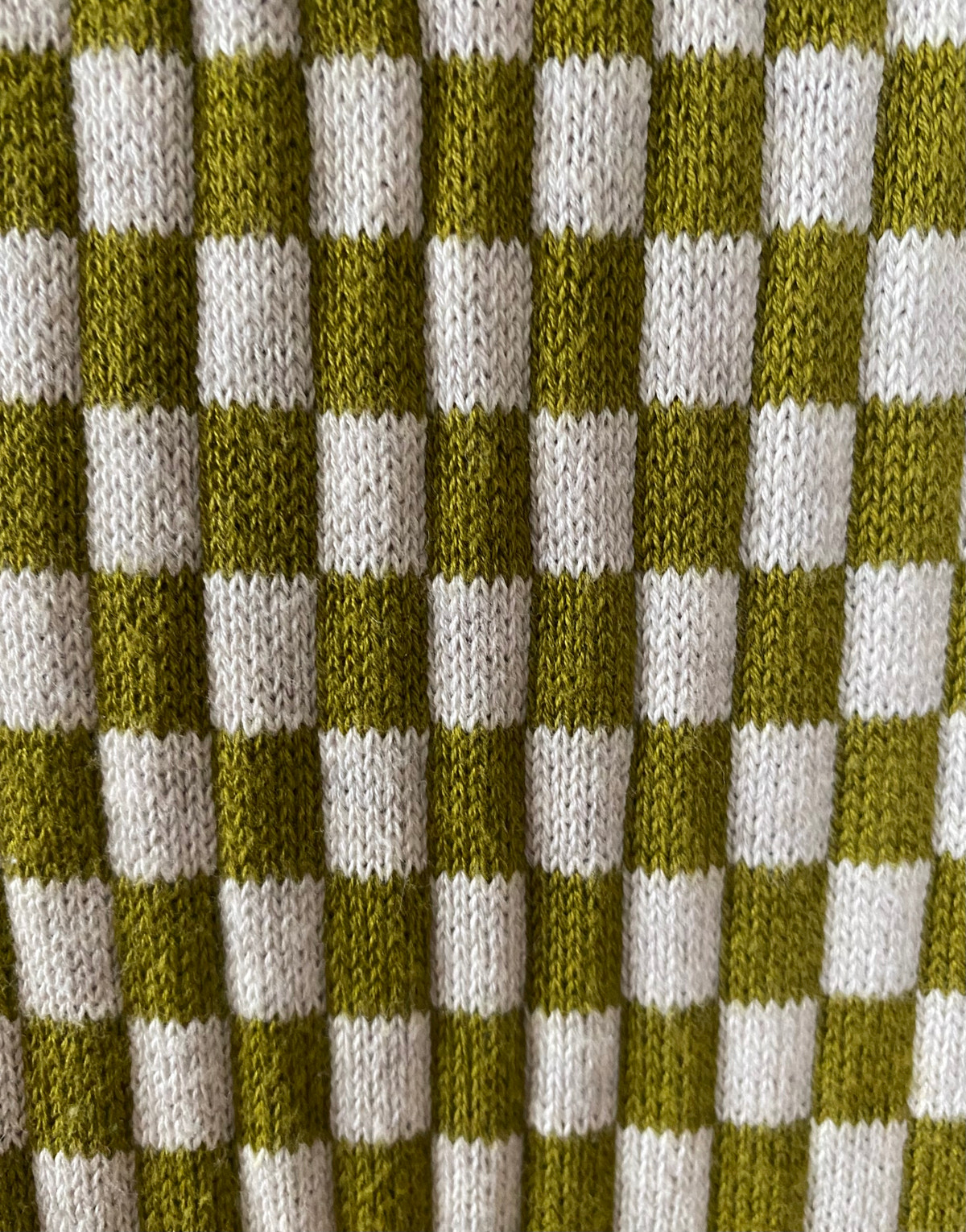 Checkerboard Knit Crew