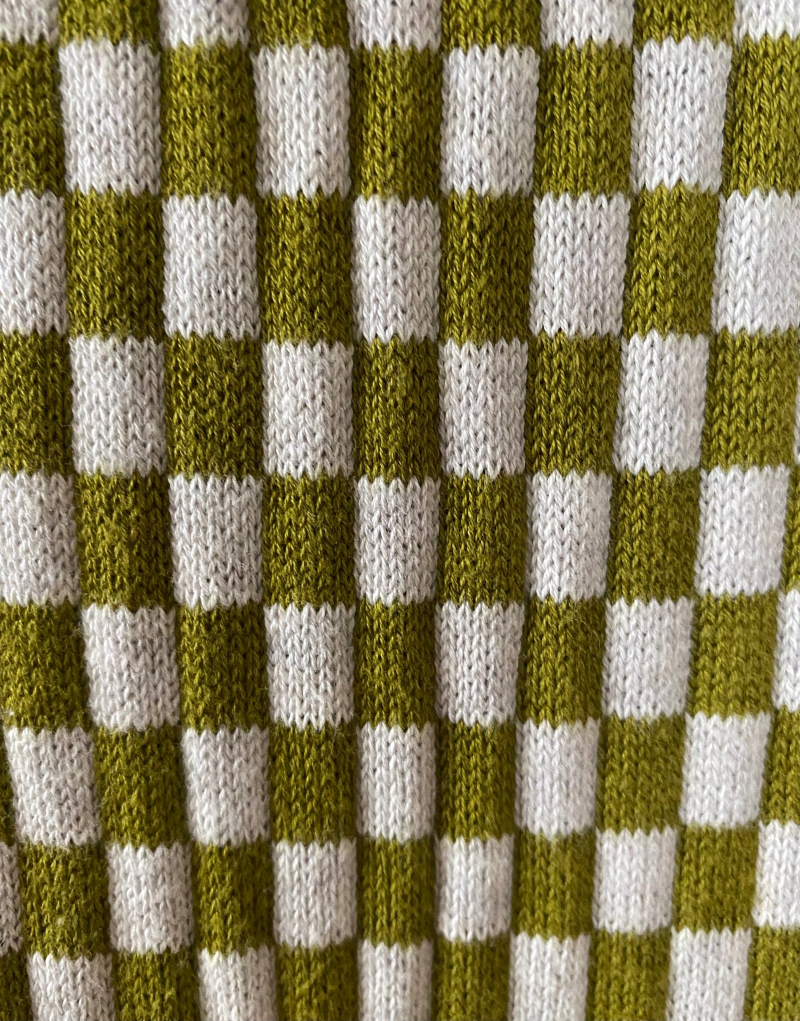 Checkerboard Knit Crew