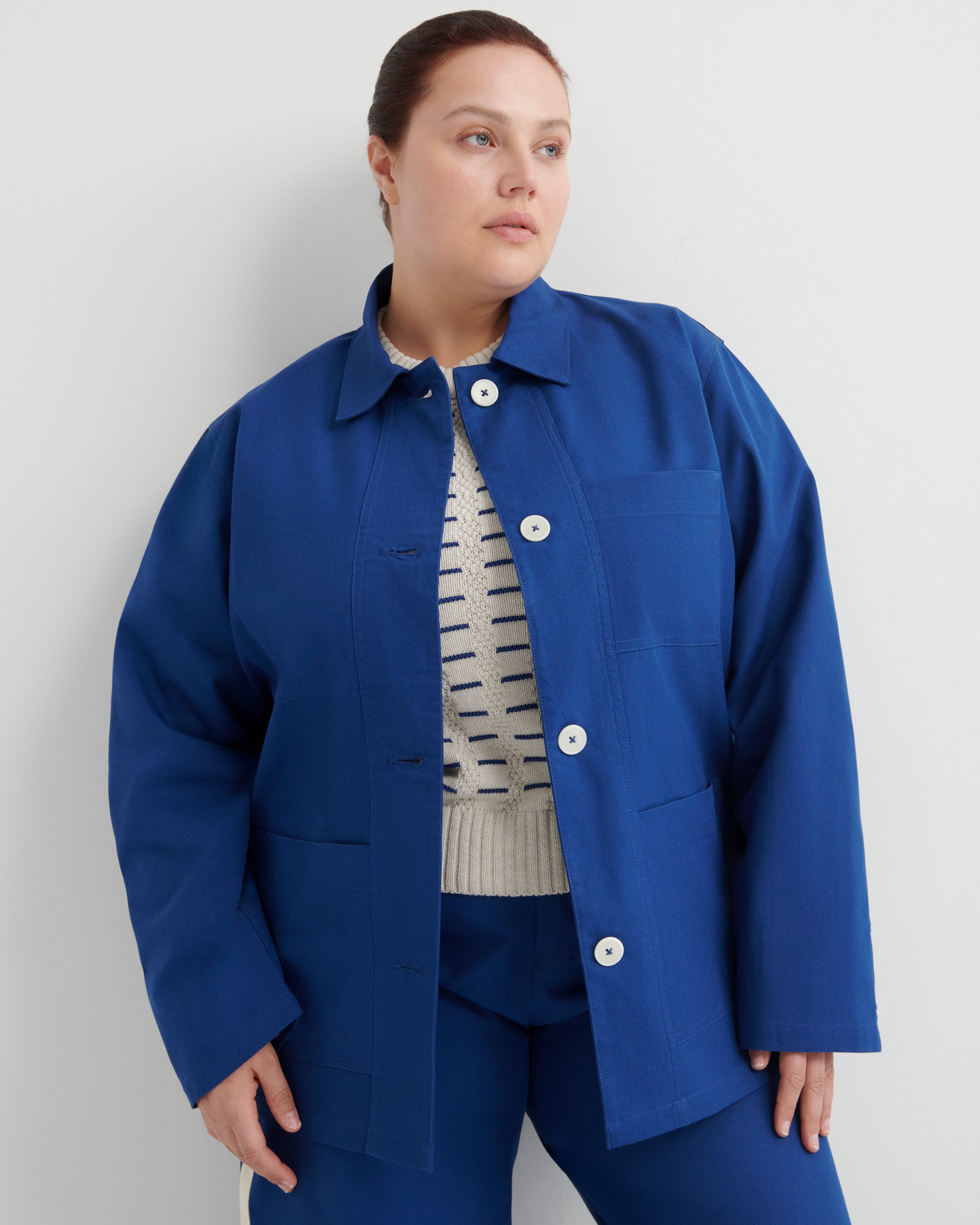 Shop Artisan Jacket - Factory Blue | Kowtow Clothing | Kowtow