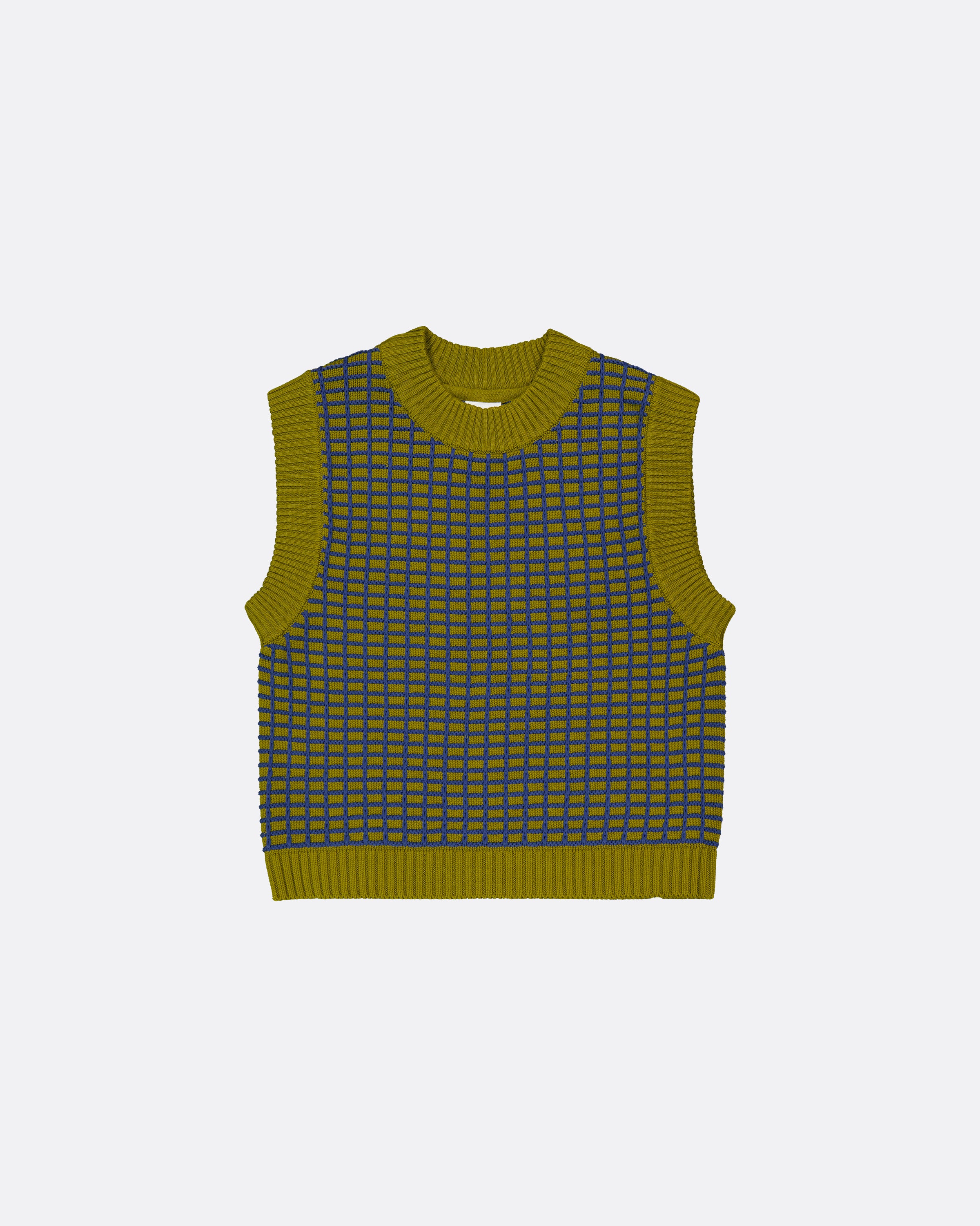 Shop Grid Vest - Field | Kowtow Clothing | Kowtow Australia