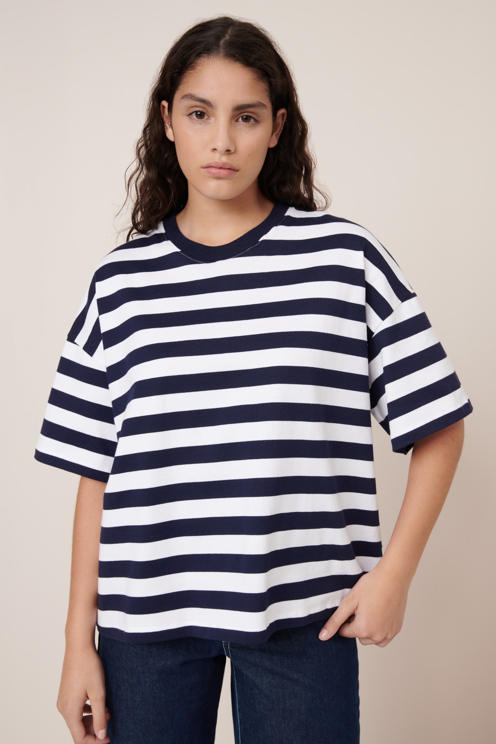Striped Tee J Crew Essential Tee Crew Tops Striped Linenblend