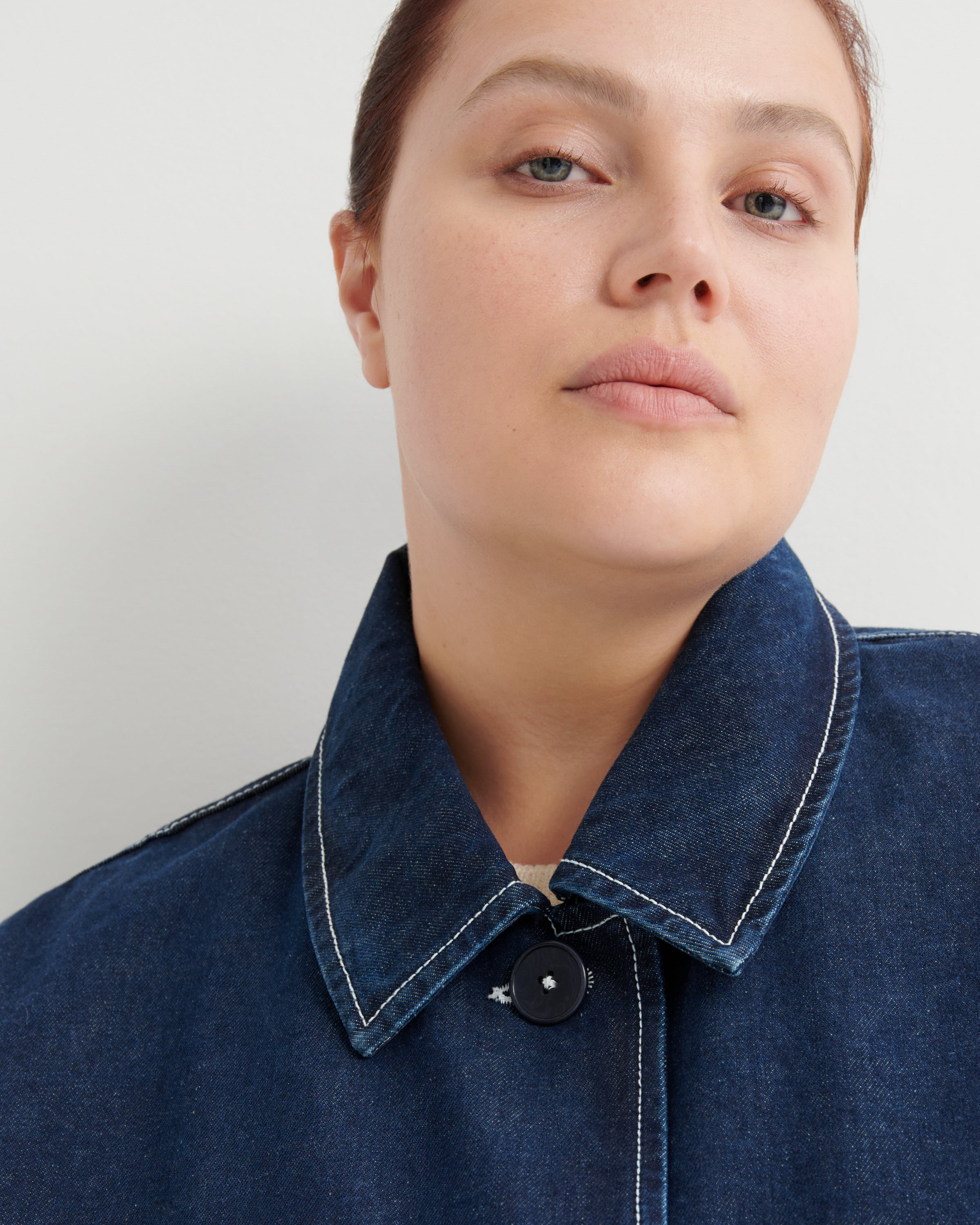 Shop Portrait Jacket - Indigo Denim | Kowtow Clothing | Kowtow