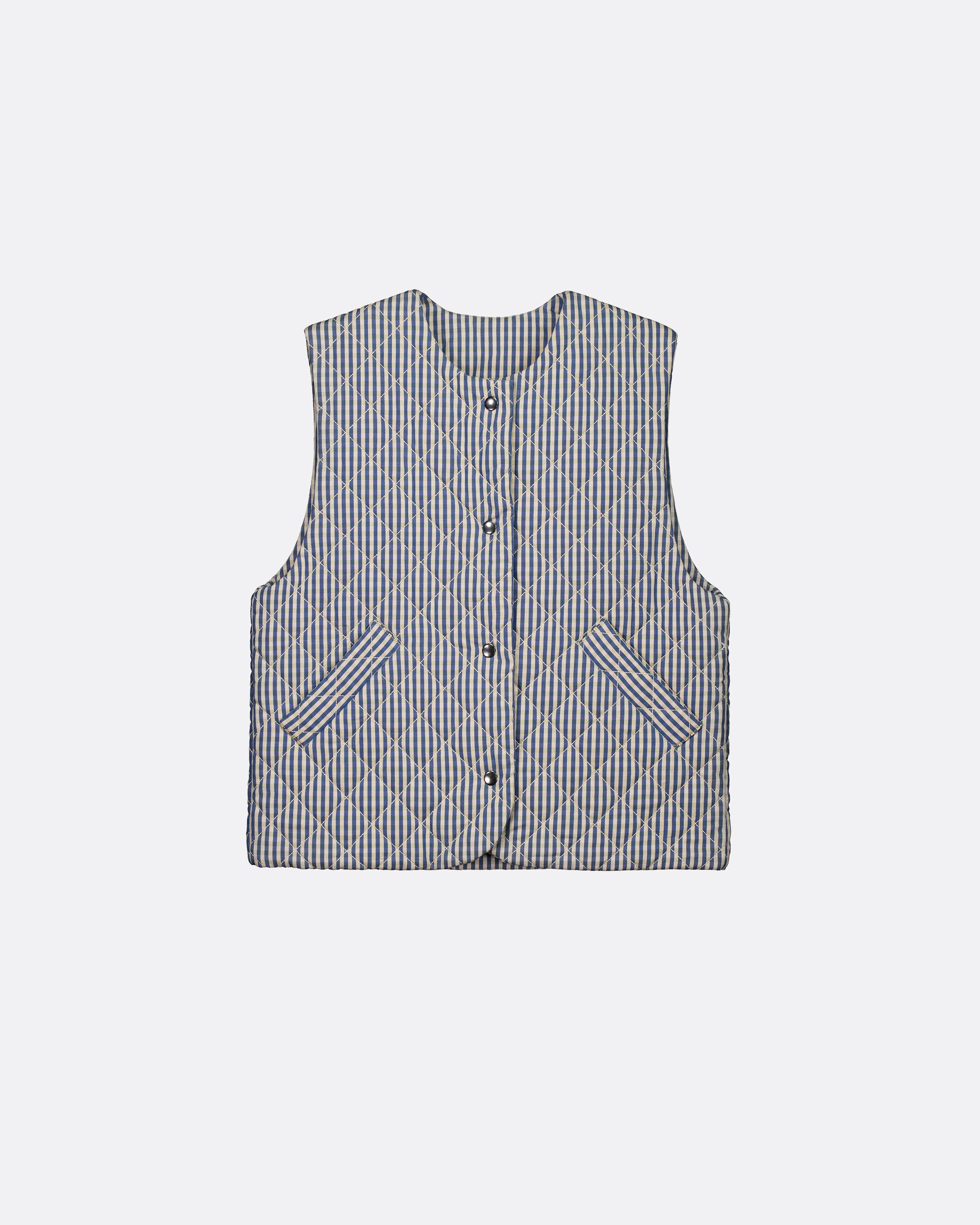 Shop Quilter Vest - Landscape Check | Kowtow Clothing | Kowtow
