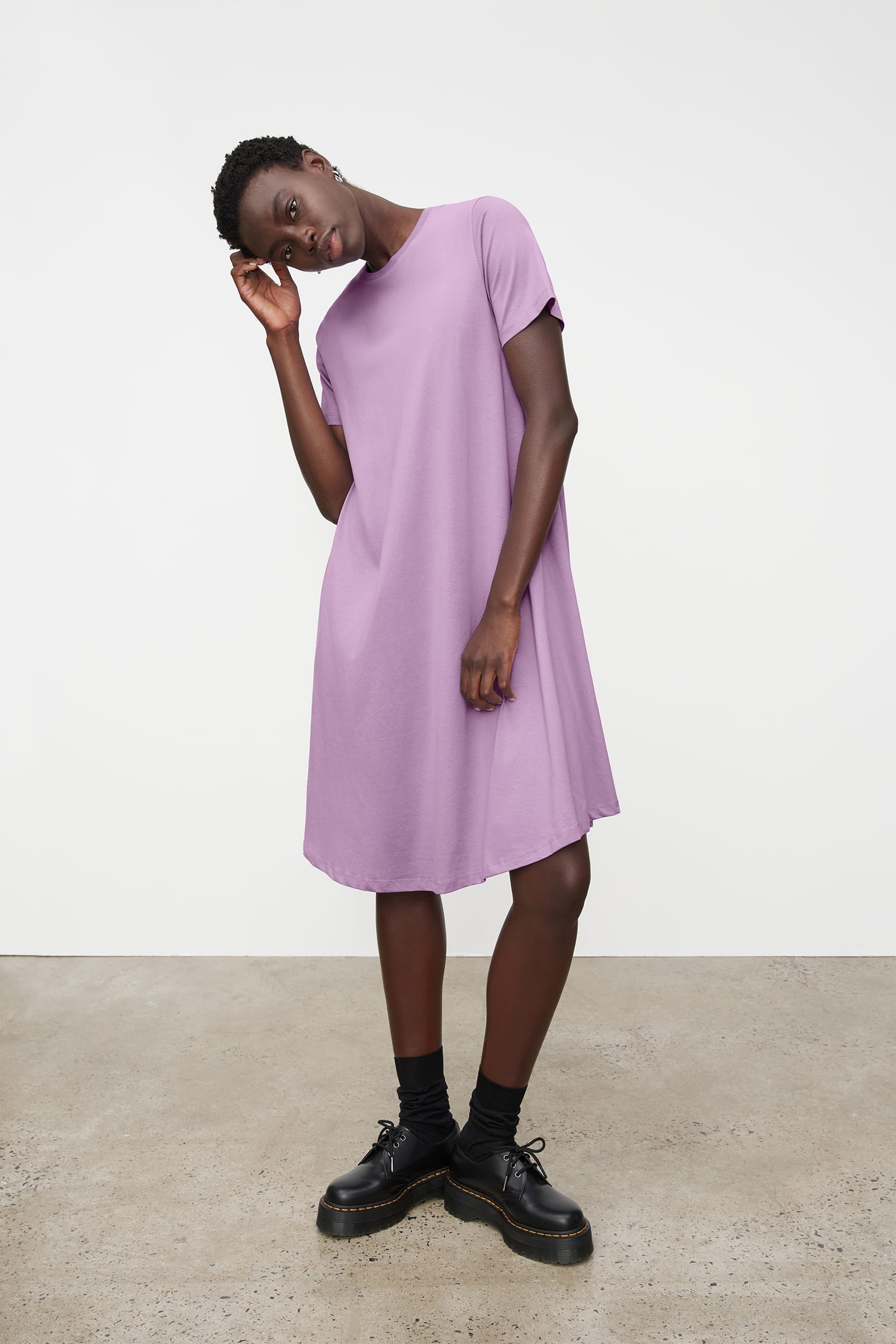 Shop Classic A-Line Dress - Lavender | Kowtow Clothing | Kowtow Australia